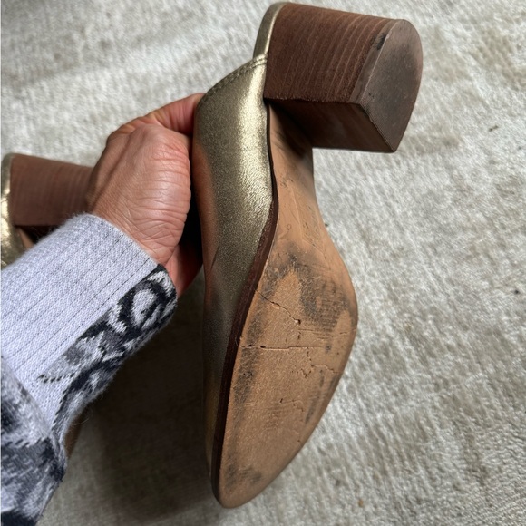 Gold Madewell mules with 3in heel - Picture 5 of 5